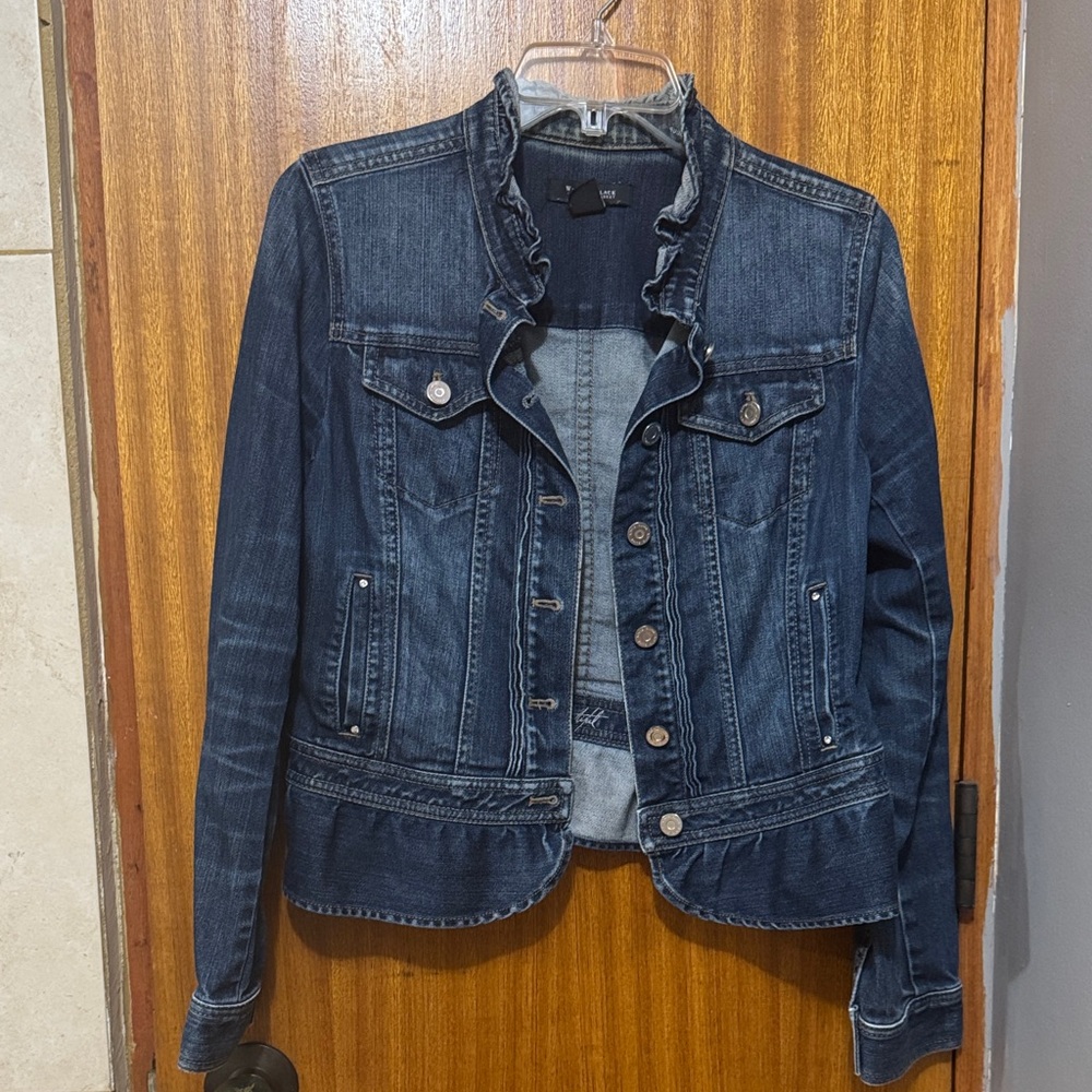 White House Black Market Dark Blue Jean Jacket